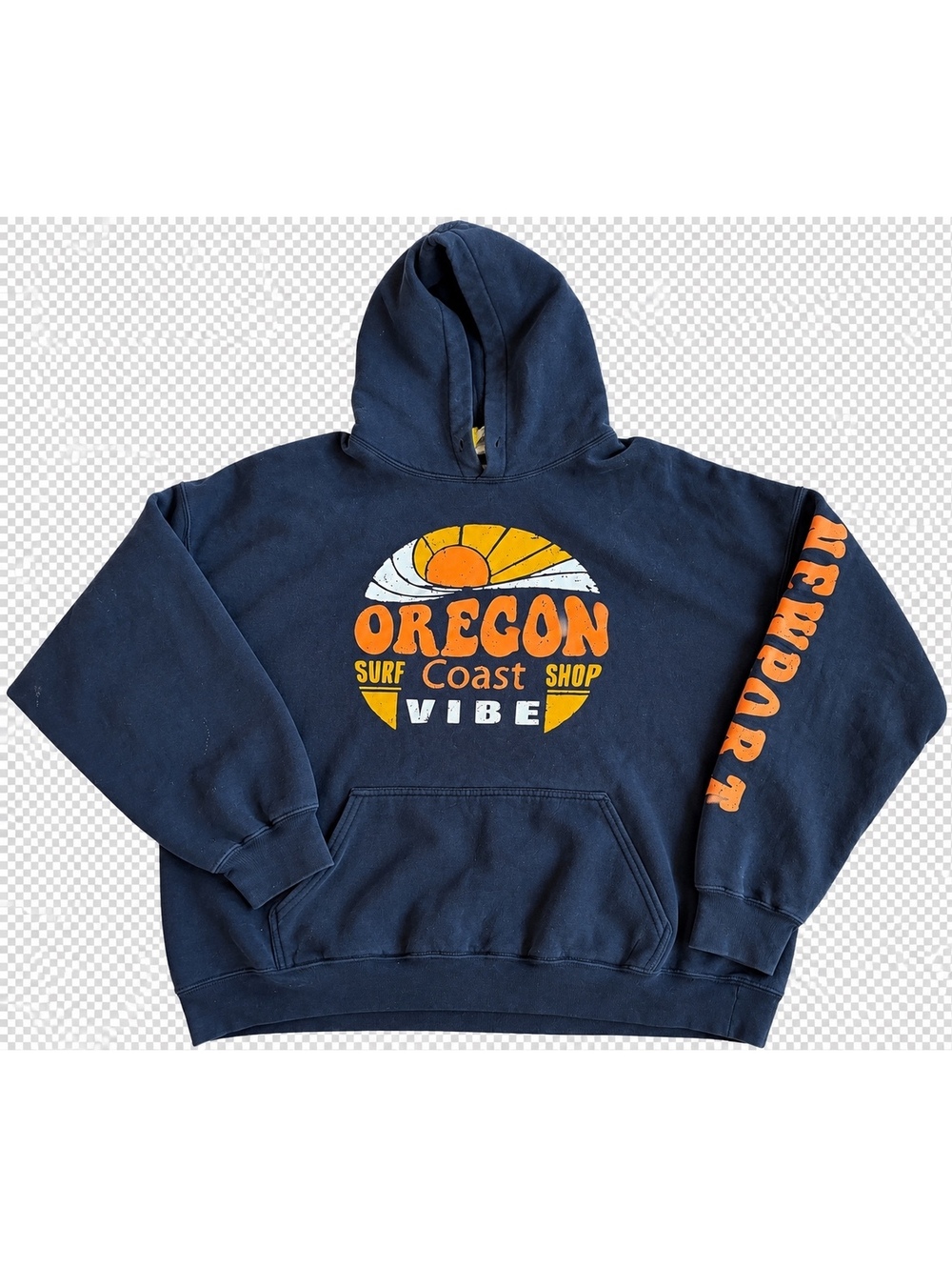 Gildan Men's Navy Blue Oregon Surf Coast Shop Vibe Hoodie Size 2XL